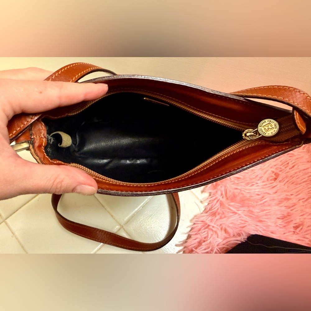 SOLD Vintage FENDI Pequin Coated Canvas Adjustable Strap Crossbody Striped Bag - Picture 16 of 16